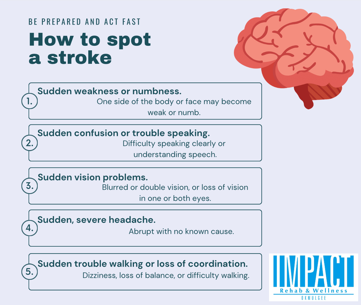 Signs of a Stroke - Impact Rehab & Wellness